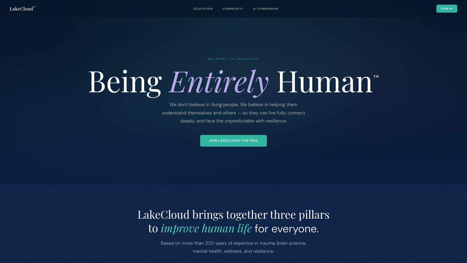 LakeCloud.ai — Being Entirely Human